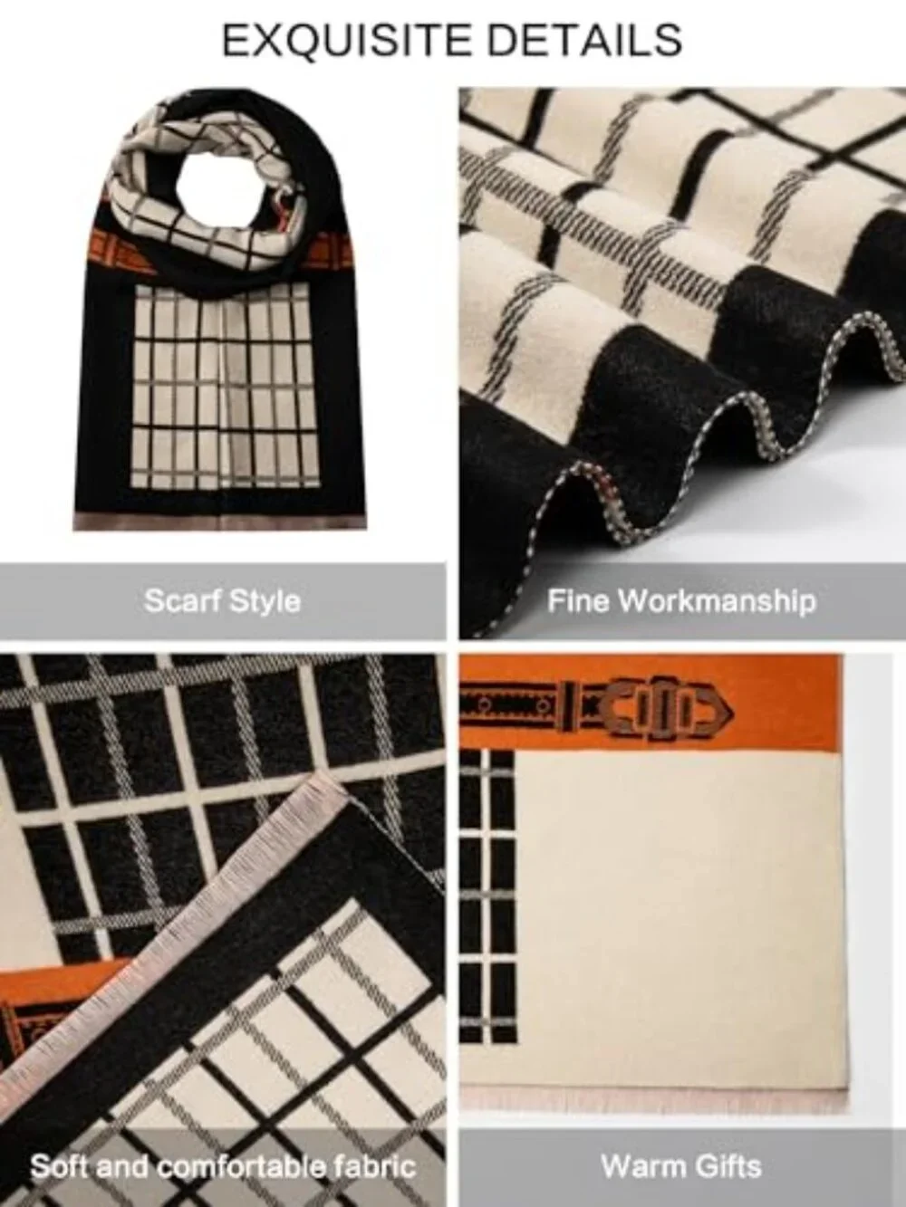 Reversible Pashmina Shawl Wrap for Women, Open Front Poncho Cape